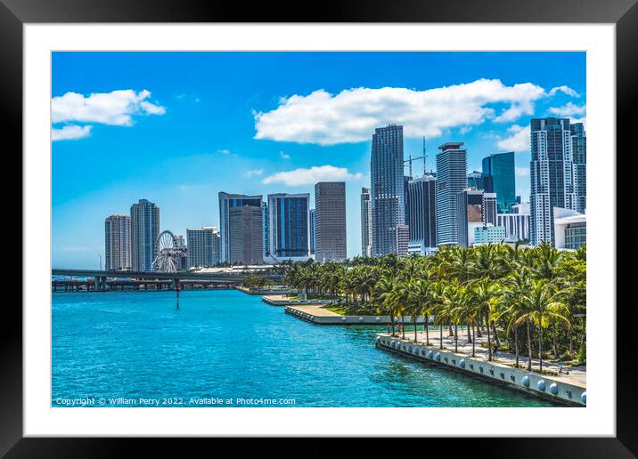South Channel Bayside Marina Downtown Miami Florida Framed Mounted Print by William Perry