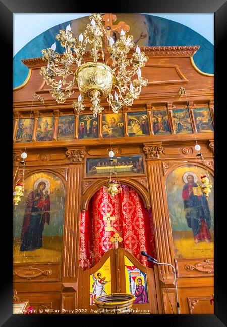 Altar Icons John Baptist Greek Orthodox Church Bethany Jordan Framed Print by William Perry