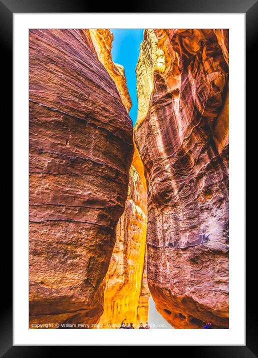 Outer Siq Yellow Canyon Morning Hiking Entrance Pe Framed Mounted Print by William Perry