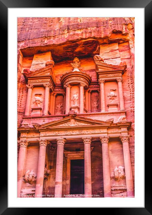 Rose Red Treasury Afternoon Petra Jordan  Framed Mounted Print by William Perry
