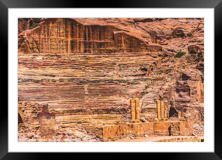 Red Carved Amphitheater Petra Jordan  Framed Mounted Print by William Perry