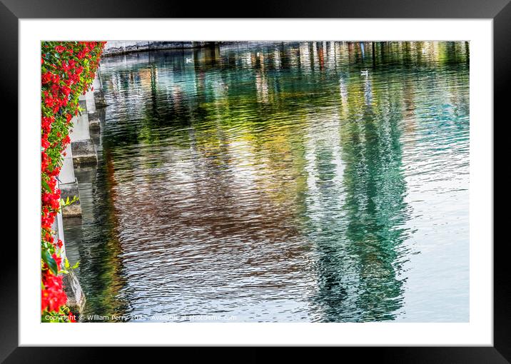 Chapel Bridge Jesuit Church Reflection Lucerne Switzerland Framed Mounted Print by William Perry