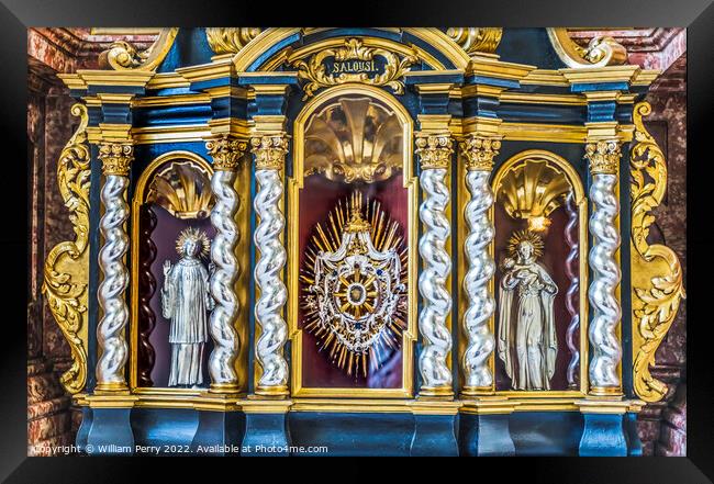 Golden Altar Jesuit Church Basilica Lucerne Switzerland  Framed Print by William Perry