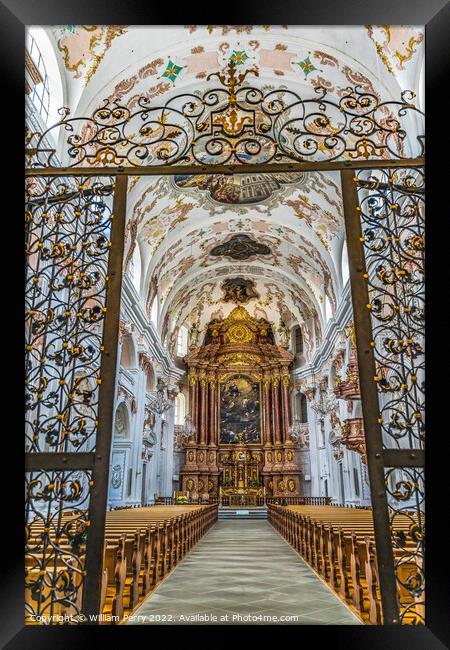 Gate Jesuit Church Basilica Altar Lucerne Switzerland  Framed Print by William Perry