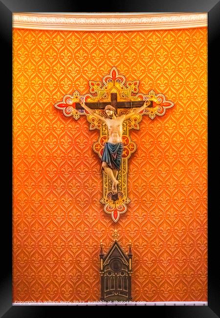 Pamplona Crucifix St. Augustine Cathedral Catholic Tucson Arizona Framed Print by William Perry