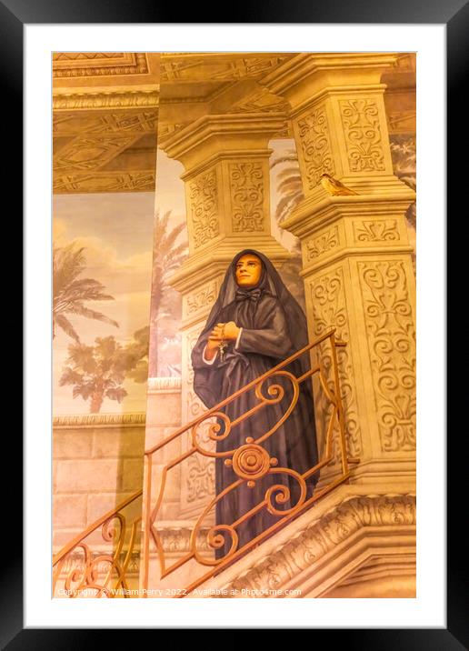 Nun Praying Painting St. Augustine Cathedral Tucson Arizona Framed Mounted Print by William Perry
