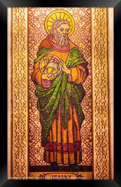 Isiah Mosaic St. Augustine Cathedral Tucson Arizona Framed Print by William Perry