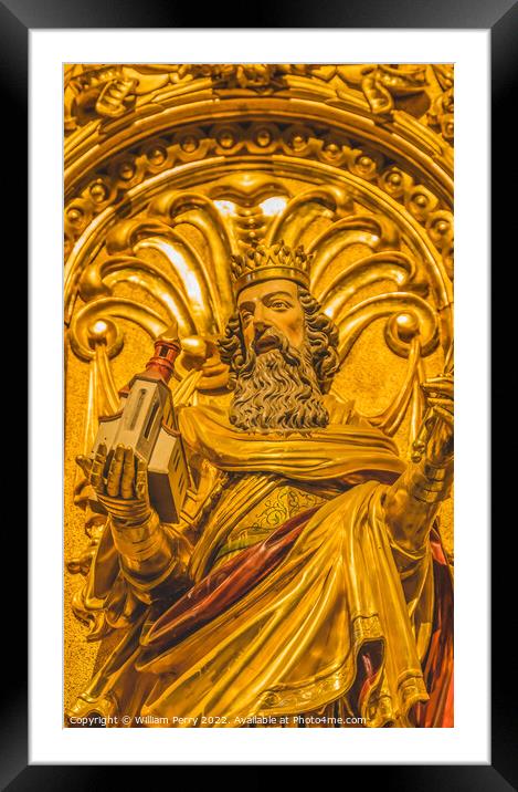 Saint Henry Statue Saint Leodegar Church Lucerne Switzerland Framed Mounted Print by William Perry