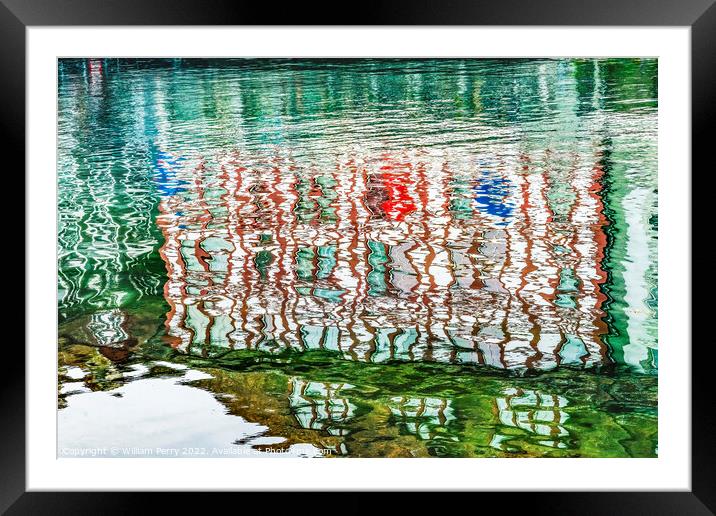 Inner Harbor Buildings Reflection Abstract Lucerne Switzerland Framed Mounted Print by William Perry