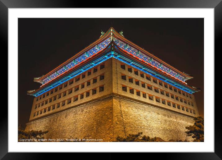 Southeast Watchtower Ming City Wall Ruins Park Beijing China Framed Mounted Print by William Perry