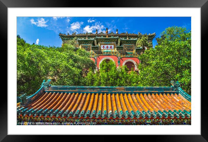 Gate Longevity Hill Summer Palace Beijing China Framed Mounted Print by William Perry