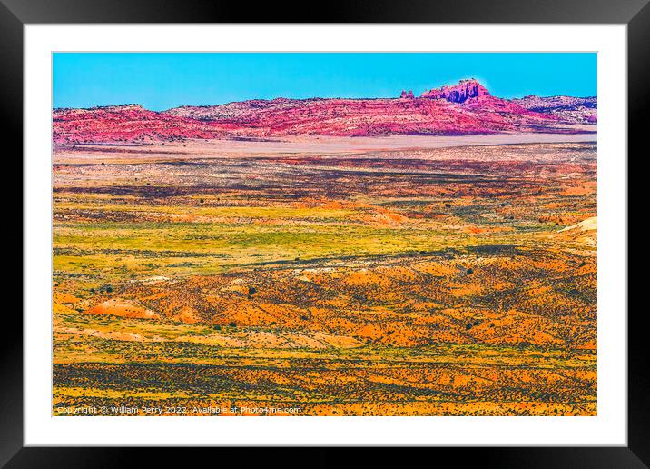 Colorful Painted Desert Fiery Furnace Arches National Park Moab Utah Framed Mounted Print by William Perry