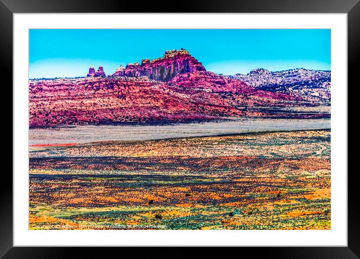Colorful Painted Desert Fiery Furnace Arches National Park Moab  Framed Mounted Print by William Perry