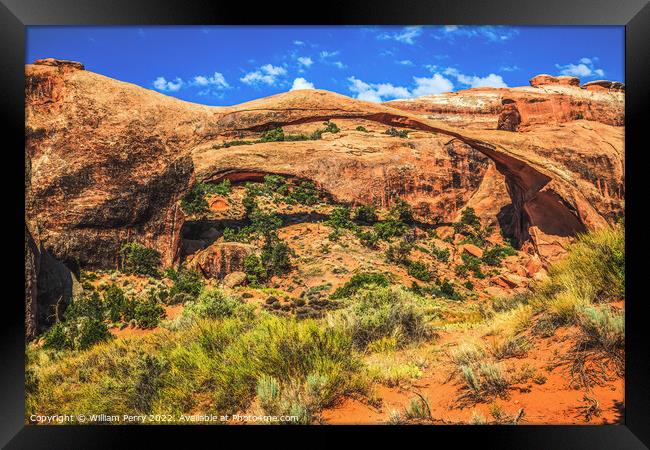 Landscape Arch Devils Garden Arches National Park Moab Utah Framed Print by William Perry