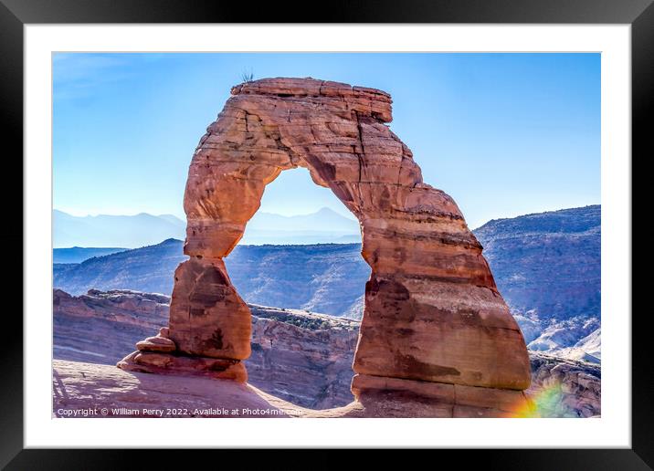 Delicate Arch Rainbow Rock Canyon Arches National  Framed Mounted Print by William Perry