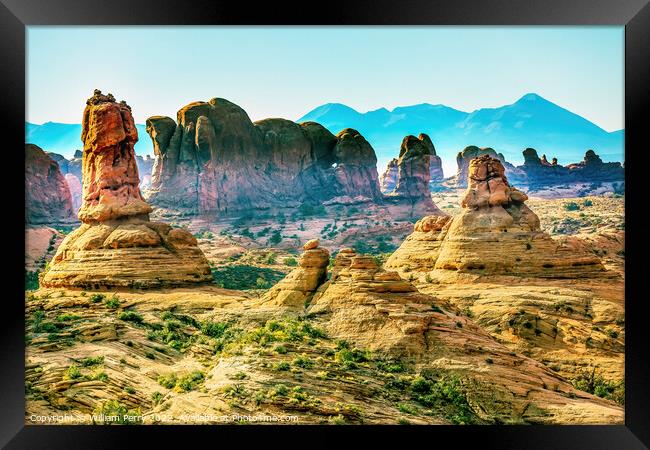 Petrified Sand Dunes Garden Eden Arches National Park Moab Utah Framed Print by William Perry