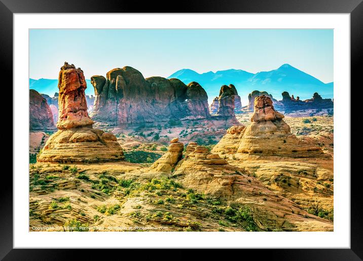 Petrified Sand Dunes Garden Eden Arches National Park Moab Utah Framed Mounted Print by William Perry