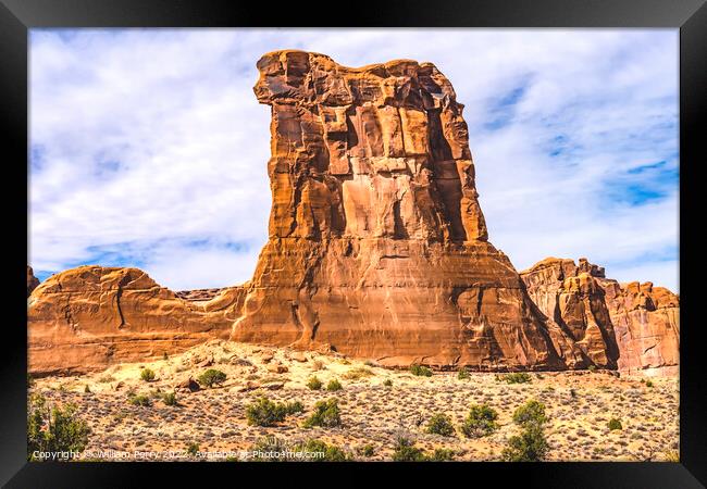 Sheep Rock Formation Canyon Arches National Park Moab Utah Framed Print by William Perry