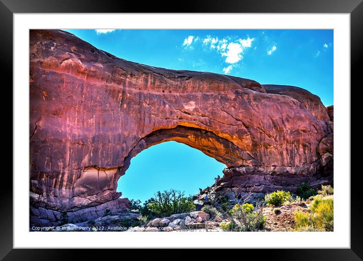 North Window Arch Windows Section Arches National Park Moab Utah Framed Mounted Print by William Perry