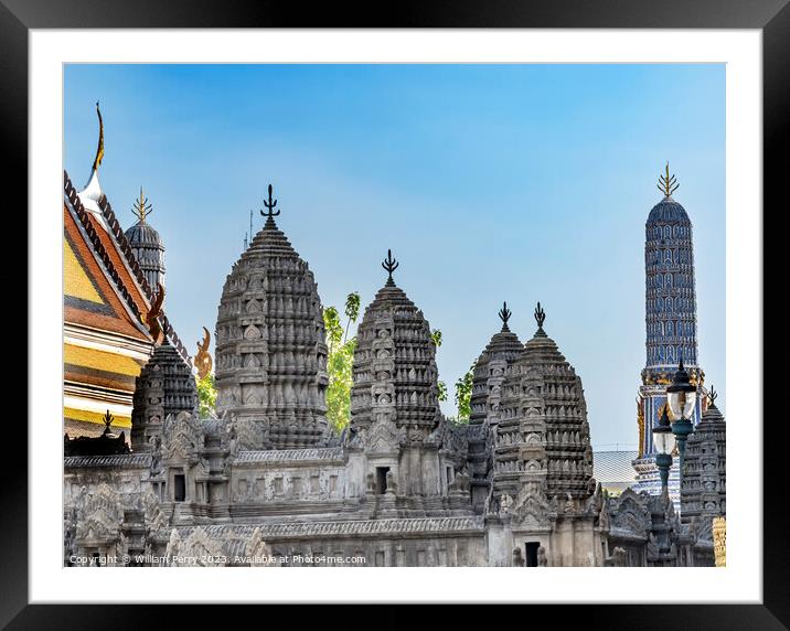 Ankor Wat Model Grand Palace Bangkok Thailand Framed Mounted Print by William Perry