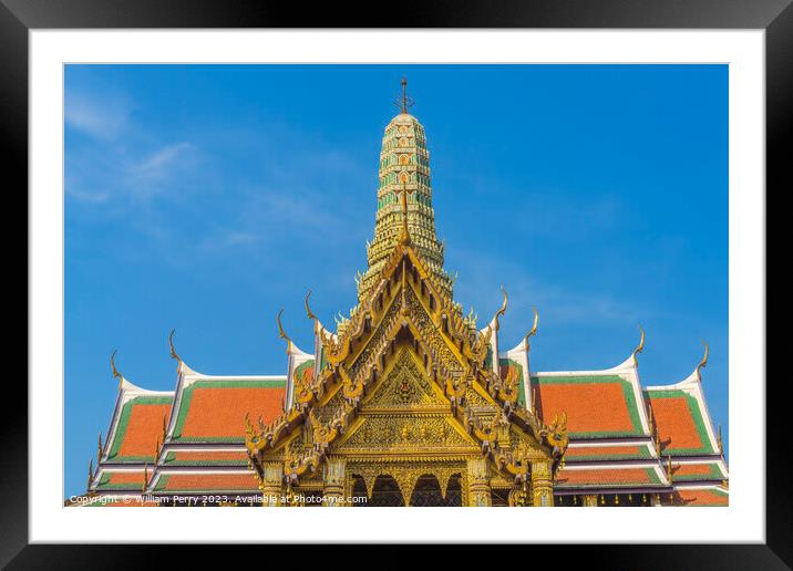 Royal Pantheon Porcelain Pagoda Prang Grand Palace Bangkok Thail Framed Mounted Print by William Perry