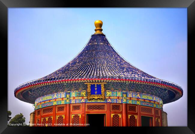 Imperial Vault Temple of Heaven Beijing China Framed Print by William Perry