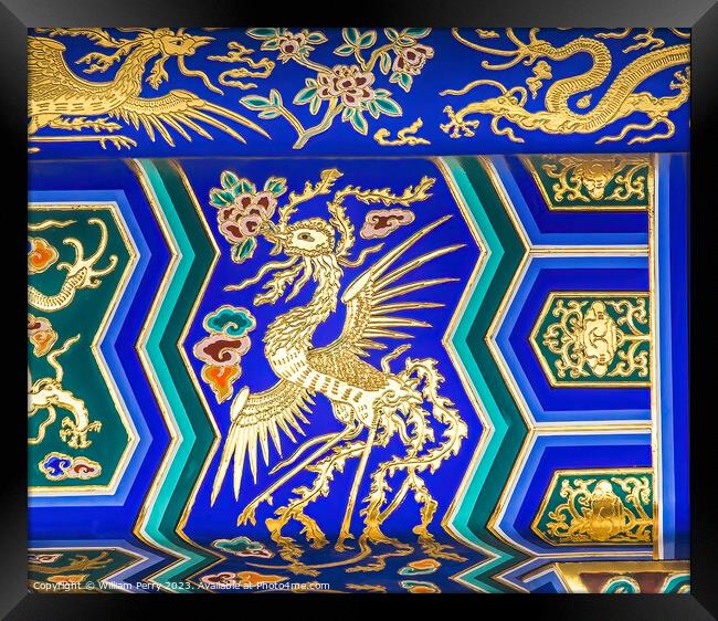 Phoenix Detail Temple of Heaven Beijing China Framed Print by William Perry