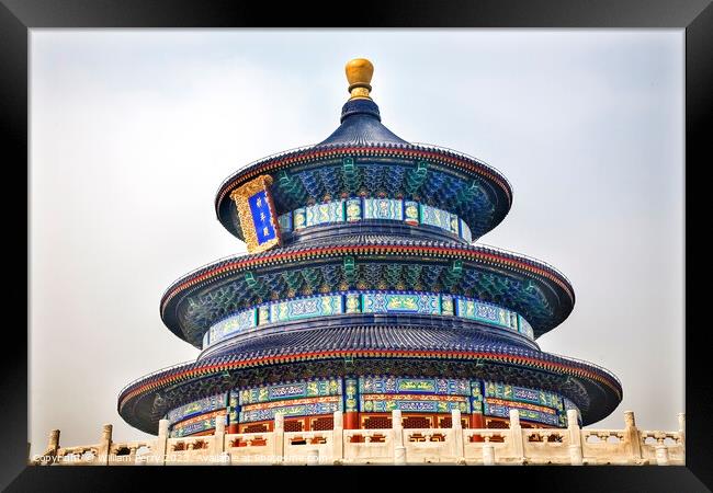 Prayer Hall Temple of Heaven Wide Beijing China Framed Print by William Perry
