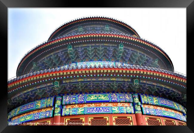 Prayer Hall Temple of Heaven Beijing China Framed Print by William Perry