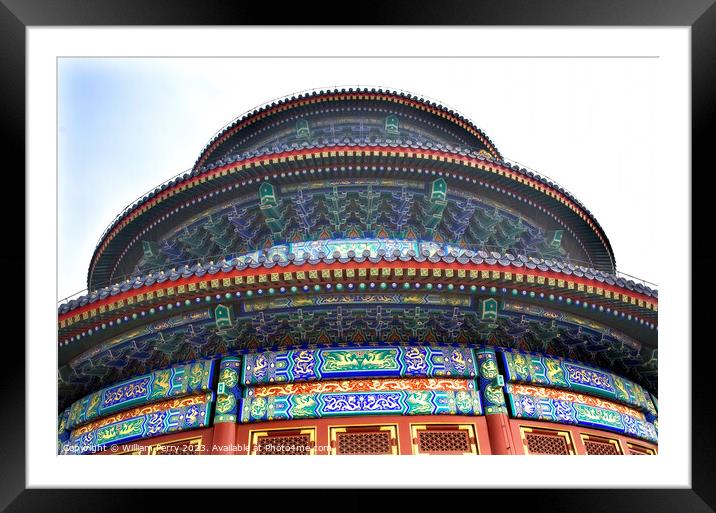 Prayer Hall Temple of Heaven Beijing China Framed Mounted Print by William Perry