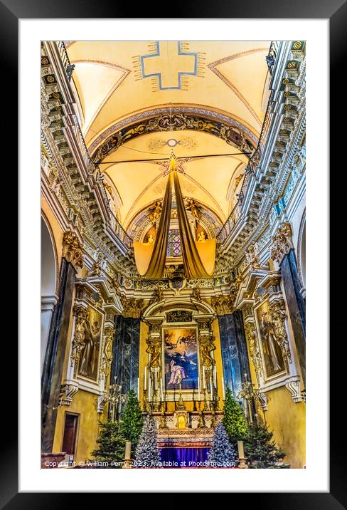 Basilica Altar Dome Cathedral Nice France Framed Mounted Print by William Perry