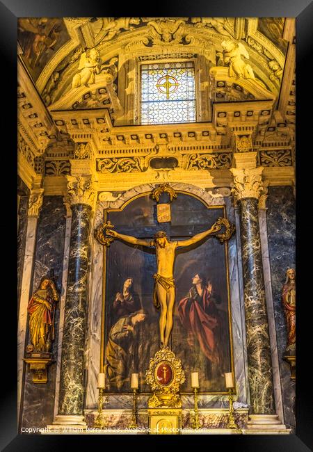 Chapel Lady Seven Sorrows Crucifixion Painting Cathedral Nice Fr Framed Print by William Perry