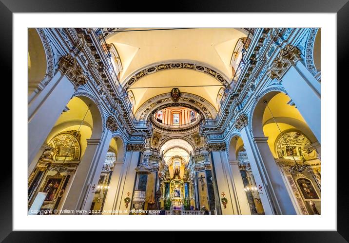 Basilica Altar Dome Cathedral Nice France Framed Mounted Print by William Perry