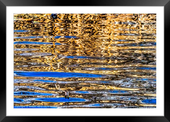 Natural Brown Blue Patterns Reflection Abstract Juanita Bay Kirk Framed Mounted Print by William Perry