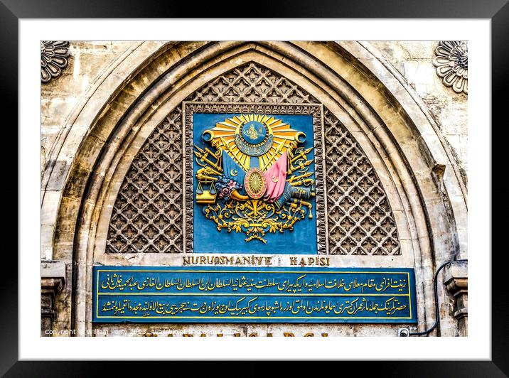 Colorful Nuruosmaniye Gate Grand Bazaar Istanbul Turkey Framed Mounted Print by William Perry