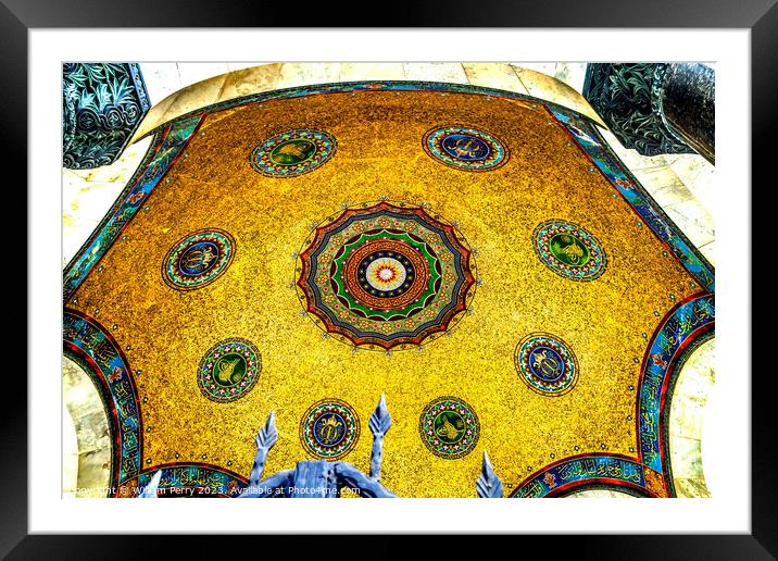 Golden Mosaic Kaiser Wilhelm Dome Hippodrome Istanbul Turkey Framed Mounted Print by William Perry