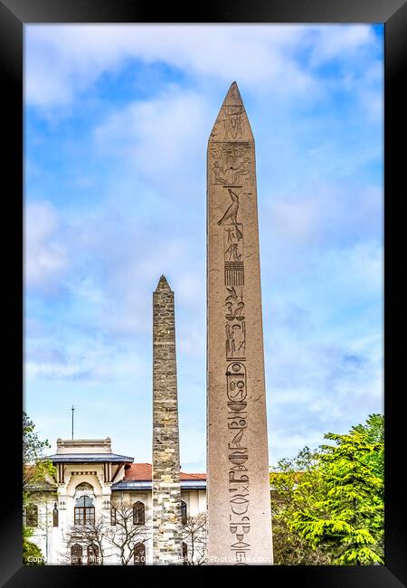 Walled  Pillar and Theodosius Obelisk Hippodrome Istanbul Turkey Framed Print by William Perry