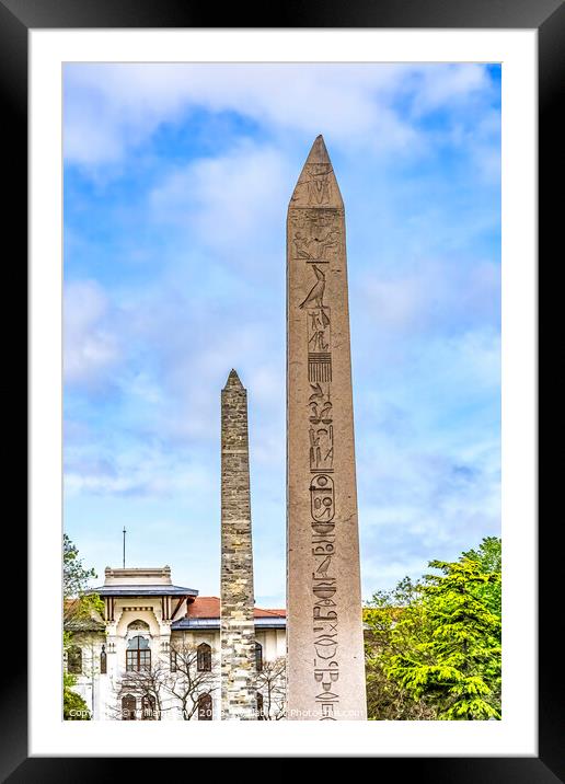 Walled  Pillar and Theodosius Obelisk Hippodrome Istanbul Turkey Framed Mounted Print by William Perry