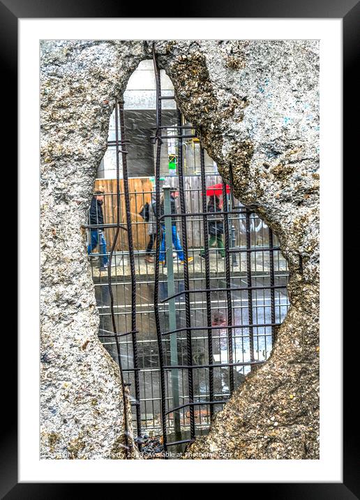 Hole Rebar Street Walkers Remains Wall Park Berlin Germany Framed Mounted Print by William Perry