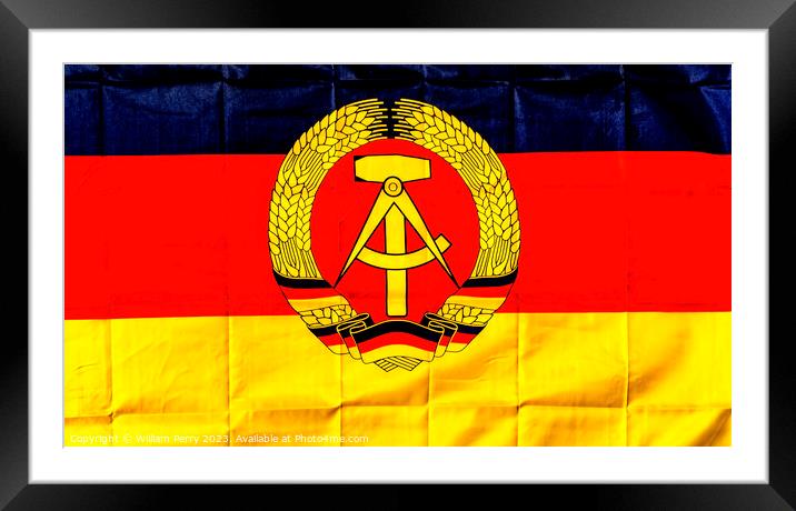 Old East German Flag National Symbol Berlin Germany Framed Mounted Print by William Perry
