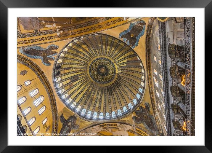 Hagia Sophia Mosque Basilica Dome Istanbul Turkey Framed Mounted Print by William Perry