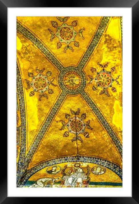 Christ Decoration Hagia Sophia Mosque Istanbul Turkey Framed Mounted Print by William Perry