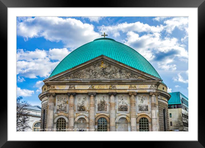 Saint Hedwig's Catholic Cathedral Berlin Germany Framed Mounted Print by William Perry