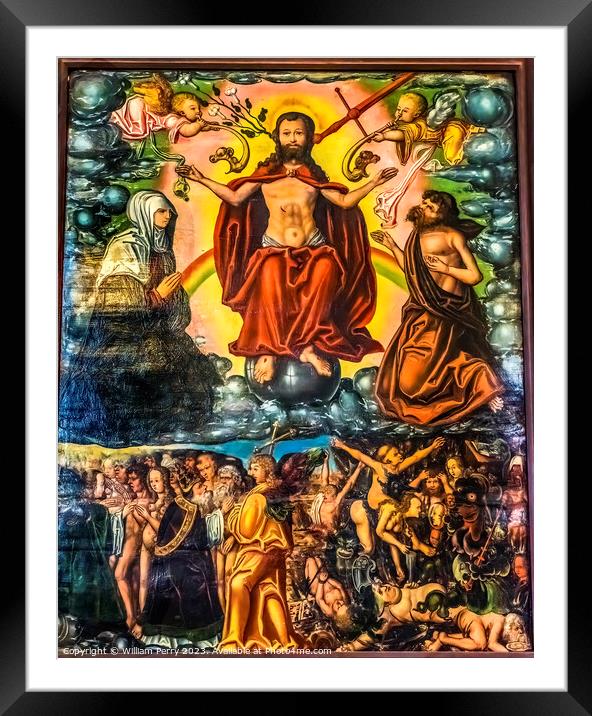 Last Judgement Medieval Painting St Mary's Church Berlin Germany Framed Mounted Print by William Perry