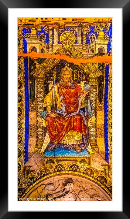 Emperor Heinrich I Mosaic Kaiser Wilhelm Memorial Church Berlin  Framed Mounted Print by William Perry