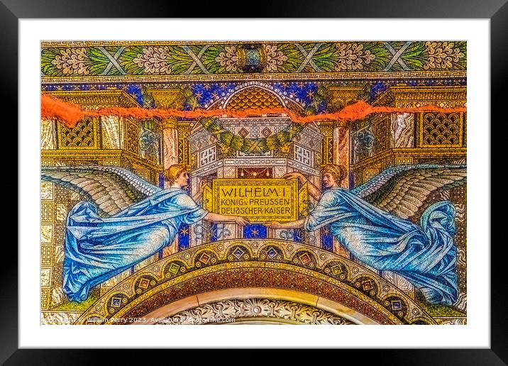 Angels Mosaic Kaiser Wilhelm Memorial Church Berlin Germany Framed Mounted Print by William Perry