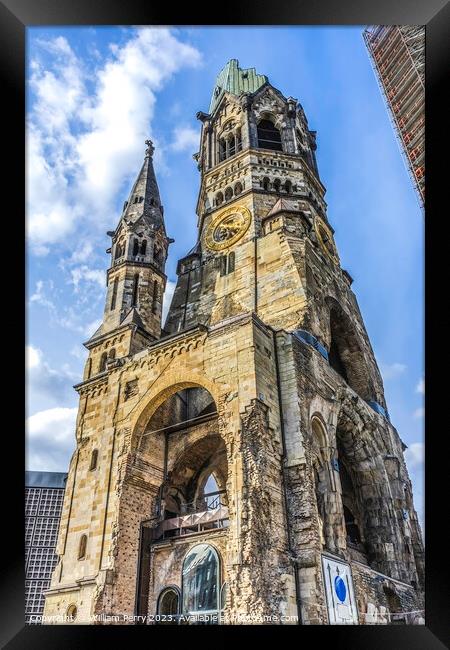 Kaiser Wilhelm Memorial Church Berlin Germany Framed Print by William Perry