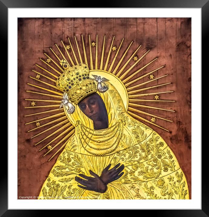 Copy Golden Black Madonna St Mary's Church Gdansk Poland Framed Mounted Print by William Perry