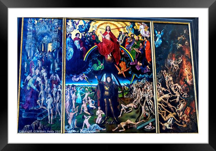 Copy Last Judgement St Mary's Church Gdansk Poland Framed Mounted Print by William Perry