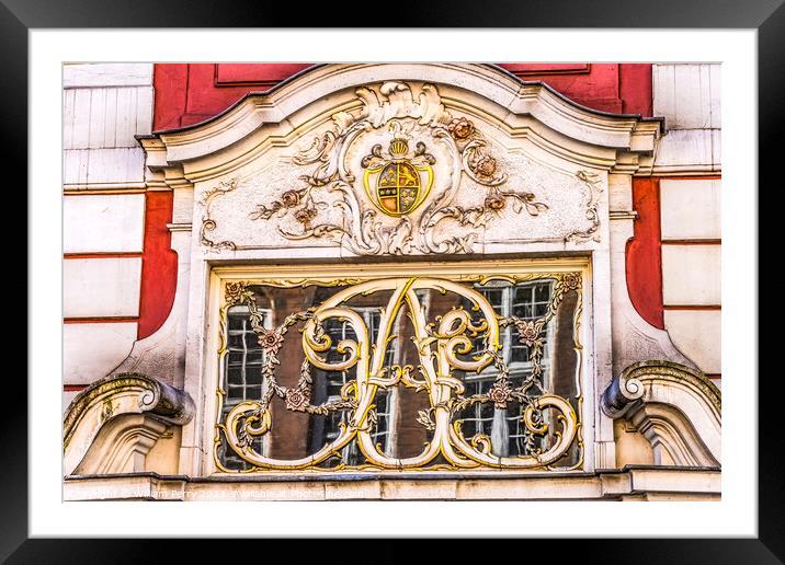 Colorful Building Facade Long Market Square Gdansk Poland Framed Mounted Print by William Perry